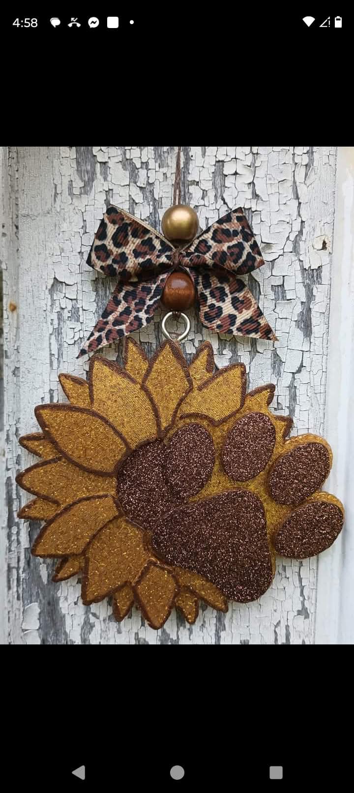 Sunflower paw print car freshie