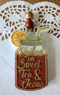 Raised on sweet Tea & Jesus Mason Jar Car Freshie
