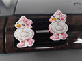 Goose in pink rain boots and bow Car Vent Clip freshie
